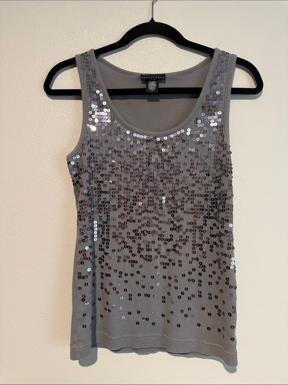Apostrophe Silver Sequin Tank Top